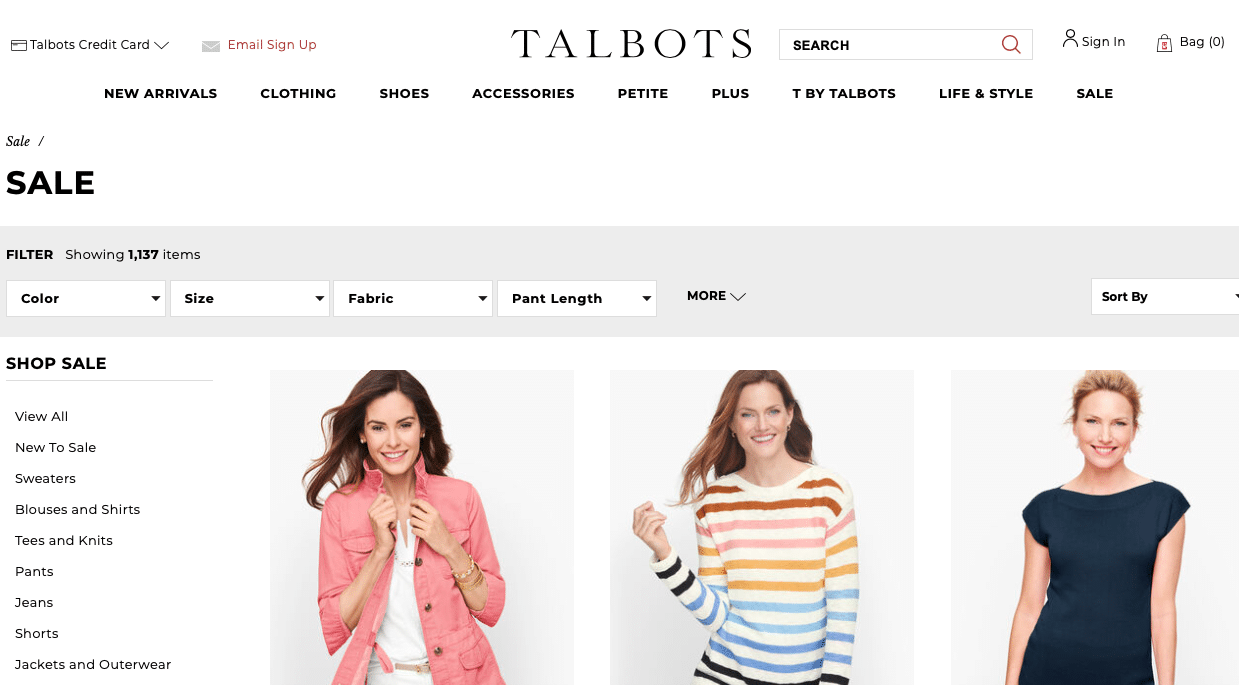 Talbots Black Friday sale ads